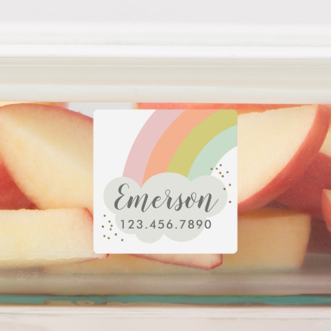 Pastel rainbow kids waterproof sticker (Affixed)