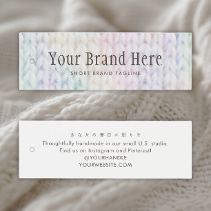 Pastel Rainbow Knitting Branding Hang Tag Mini