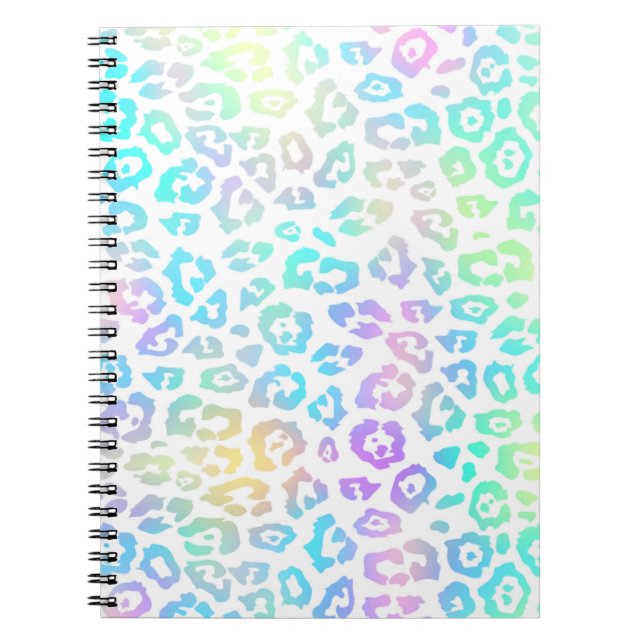 Pastel Rainbow Leopard Pattern  Notebook (Front)