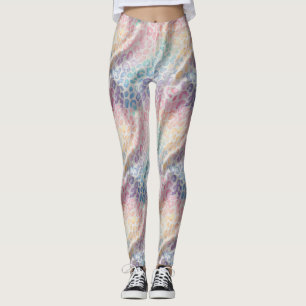 Pastel Rainbow Leopard Print Leggings