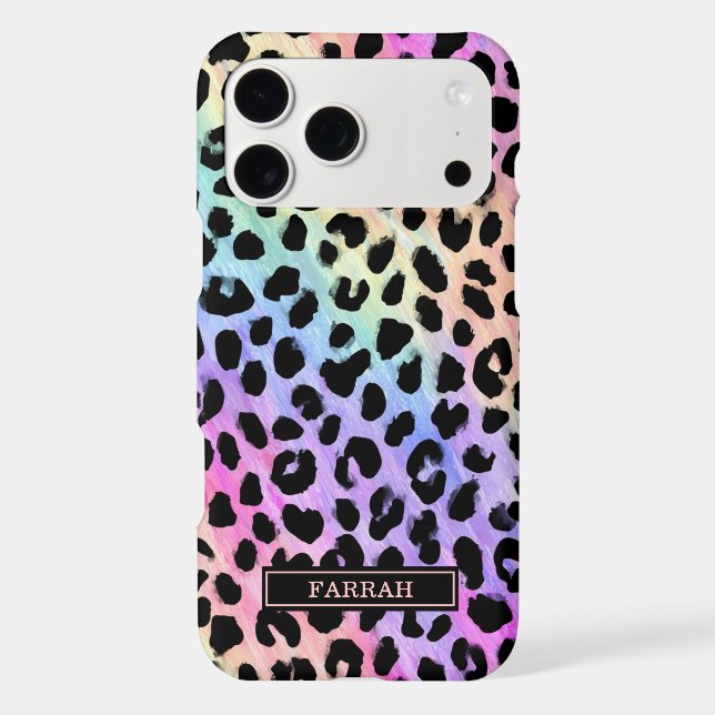 Pastel Rainbow Leopard Print Monogrammed (Back)