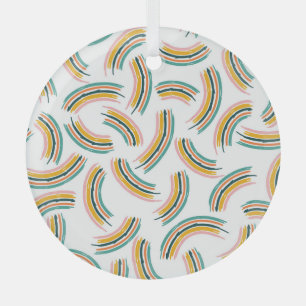 Pastel Rainbow Lines: Vintage Seamless Glass Tree Decoration