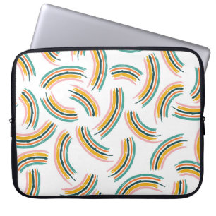 Pastel Rainbow Lines: Vintage Seamless Laptop Sleeve