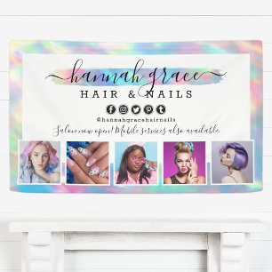 Pastel Rainbow Logo Salon Stylist Marketing Photos Banner