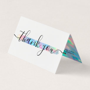 Pastel Rainbow Logo Stylist Client Thank You Card