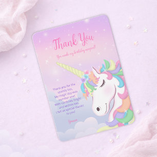 Pastel Rainbow Magical Birthday Thank You Card
