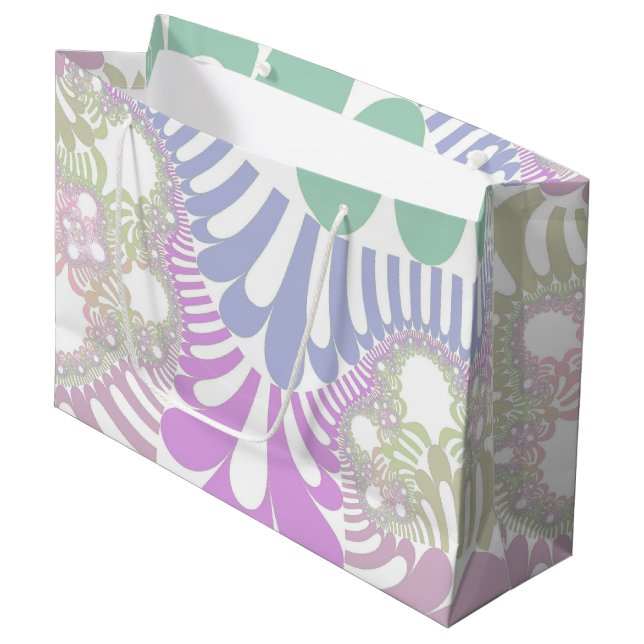 Pastel Rainbow Mod Large Gift Bag (Front Angled)