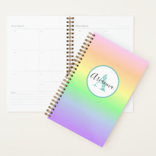 Pastel Rainbow Monogrammed Personalised Planner