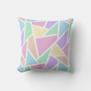 Pastel rainbow mosaic pattern cushion