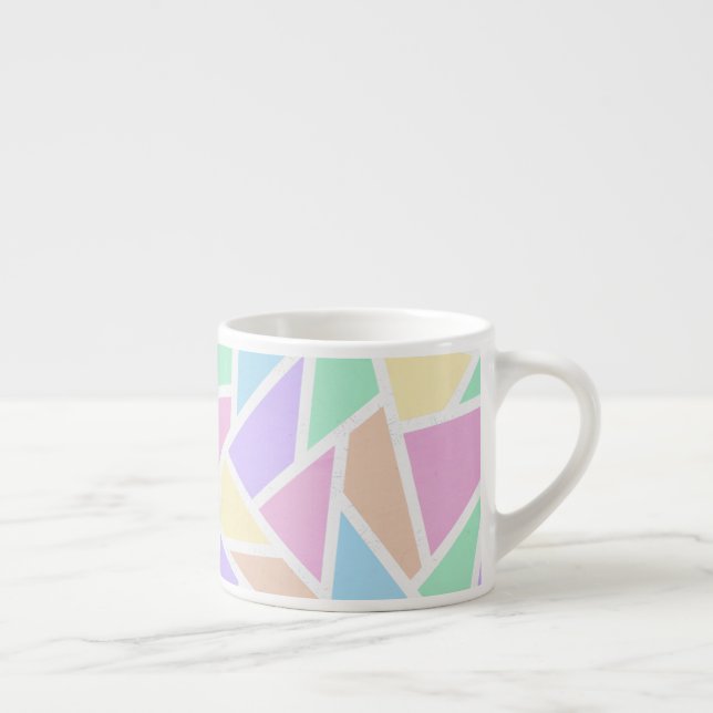 Pastel rainbow mosaic pattern espresso cup (Right)