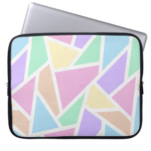 Pastel rainbow mosaic pattern laptop sleeve