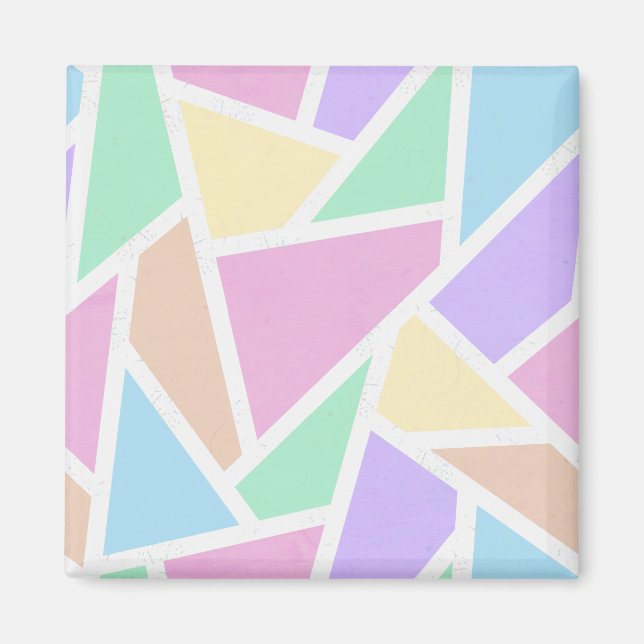 Pastel rainbow mosaic pattern magnet (Front)