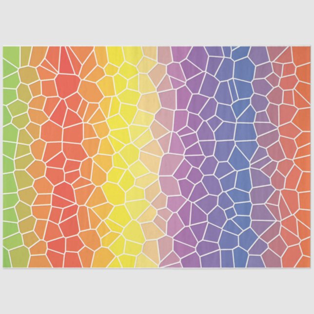 pastel rainbow mosaic tissue paper (Front)