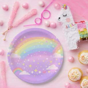 Pastel Rainbow Neurospicy Party Paper Plates