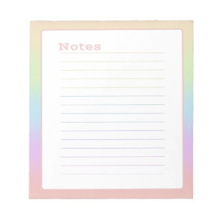 Pastel Rainbow Notepad