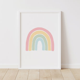 Pastel Rainbow Nursery Decor Poster