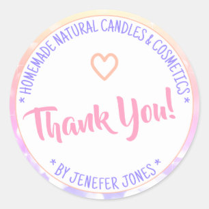 Pastel Rainbow Ombre Border Frame Thank You Labels