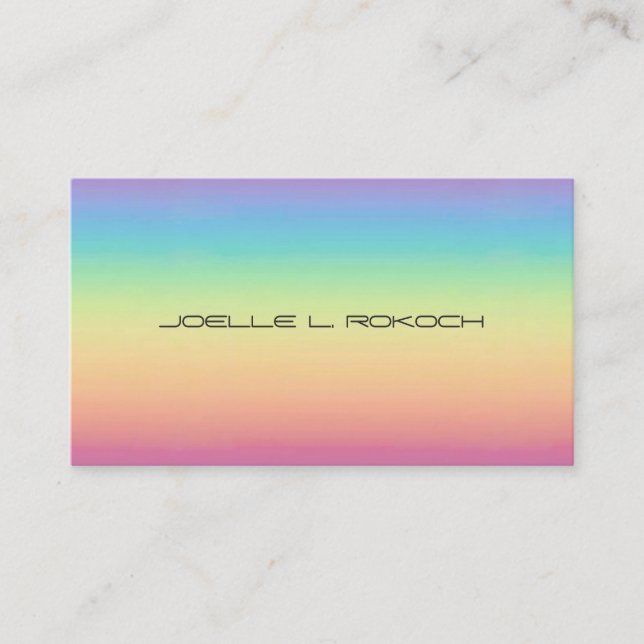 Pastel Rainbow Ombre Business Card (Front)