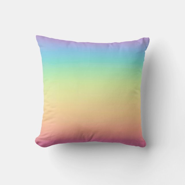 Pastel Rainbow Ombre Cushion (Front)