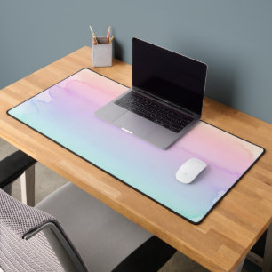 Pastel Rainbow Ombre Watercolor Aesthetic Desk Mat