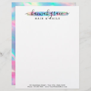 Pastel Rainbow Paint Swash Elegant Custom Logo Custom Letterhead