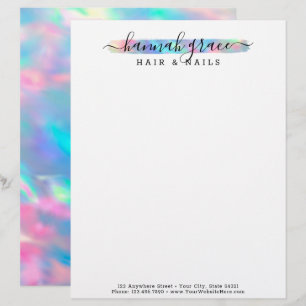 Pastel Rainbow Paint Swash Elegant Custom Logo Letterhead