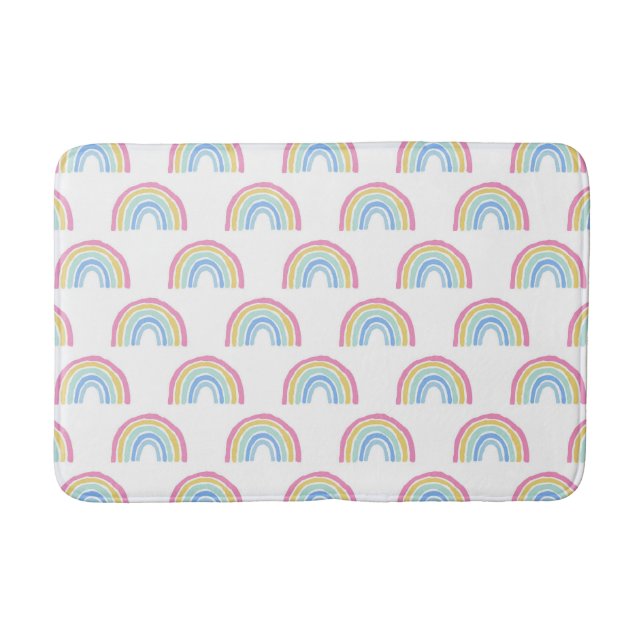 Pastel Rainbow Pattern Bath Mat (Front)