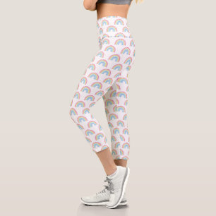 Pastel Rainbow Pattern Capri Leggings