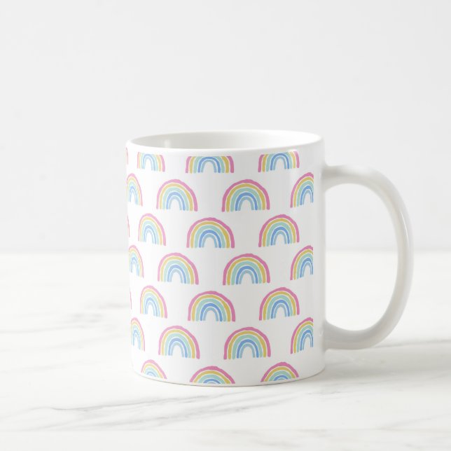 Pastel Rainbow Pattern Coffee Mug (Right)