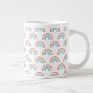 Pastel Rainbow Pattern Large Coffee Mug
