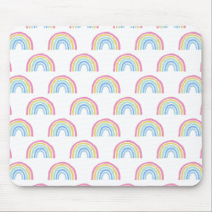 Pastel Rainbow Pattern Mouse Pad