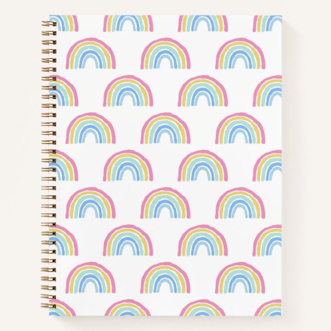Pastel Rainbow Pattern Notebook (Front)