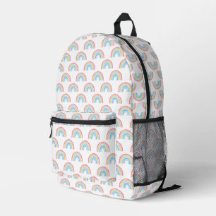 Pastel Rainbow Pattern Printed Backpack
