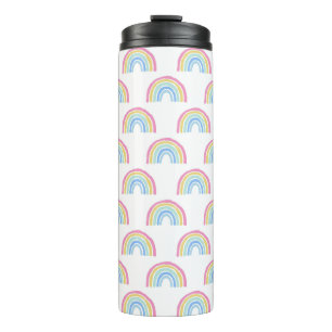 Pastel Rainbow Pattern Thermal Tumbler