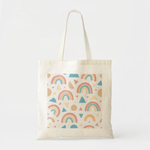 Pastel Rainbow Pattern Tote Bag Cute, Eco-Friendly