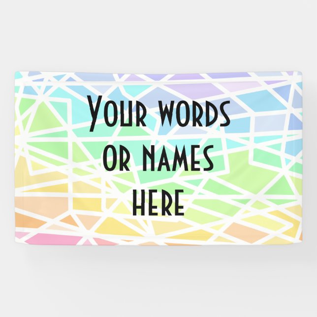 Pastel Rainbow Personalised Banner (Horizontal)