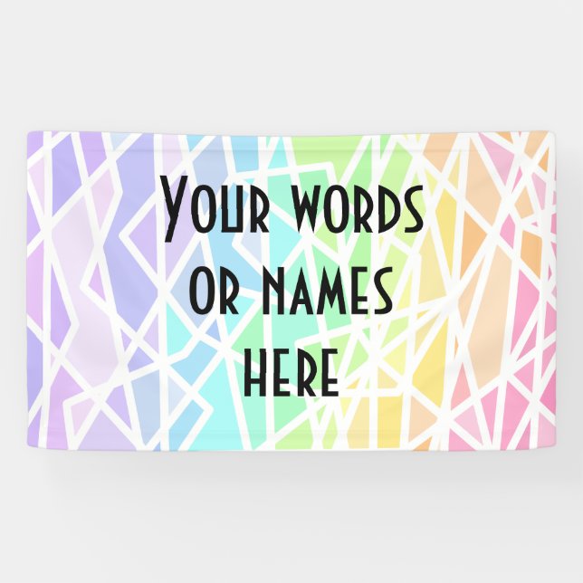 Pastel Rainbow Personalised Banner (Horizontal)