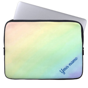 Pastel rainbow personalised laptop sleeve
