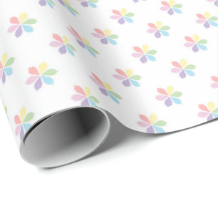 Pastel Rainbow Petal Bursts for Baby and Spring Wrapping Paper