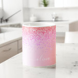 Pastel Rainbow Pink Gold Purple Glitter Monogram Coffee Mug<br><div class="desc">Rainbow Pastel - Orange,  Gold,  Blush Pink Faux Foil Metallic Sparkle Glitter Brushed Metal Monogram Name and Initial Coffee Cup or Mug. This makes the perfect sweet 16 birthday,  wedding,  bridal shower,  anniversary,  baby shower or bachelorette party gift for someone that loves glam luxury and chic styles.</div>