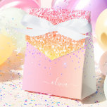 Pastel Rainbow Pink Gold Purple Glitter Monogram Favour Box<br><div class="desc">Pastel Rainbow - Gold,  Purple,  Pink Faux Foil Metallic Sparkle Glitter Brushed Metal Monogram Name and Initial Paper Party Gift Boxes This makes the perfect sweet 16 birthday,  wedding,  bridal shower,  anniversary,  baby shower or bachelorette party gift for someone that loves glam luxury and chic styles.</div>
