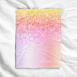 Pastel Rainbow Pink Gold Purple Glitter Monogram Fleece Blanket<br><div class="desc">Pastel Rainbow Purple,  Gold,  Pink Faux Foil Metallic Sparkle Glitter Brushed Metal Monogram Name and Initial Fleece Blanket. This makes the perfect sweet 16 birthday,  wedding,  bridal shower,  anniversary,  baby shower or bachelorette party gift for someone that loves glam luxury and chic styles.</div>