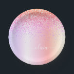 Pastel Rainbow Pink Gold Purple Glitter Monogram Paper Plate<br><div class="desc">Rainbow Pastel Ombre - Purple,  Gold,  Blush Pink Faux Foil Metallic Sparkle Glitter Brushed Metal Monogram Name and Initial Party Plates. This makes the perfect sweet 16 birthday,  wedding,  bridal shower,  anniversary,  baby shower or bachelorette party gift for someone that loves glam luxury and chic styles.</div>