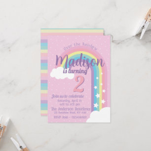 Pastel Rainbow Pink Invitation