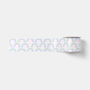 Pastel Rainbow Pink Satin Ribbon