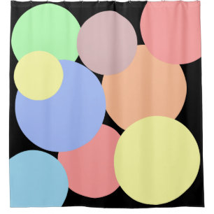 Pastel Rainbow Polka Dots Shower Curtain