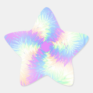 Pastel Rainbow Pompom Star Sticker