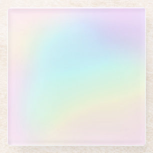 Pastel Rainbow Prismatic Lesbian Wedding Glass Coaster