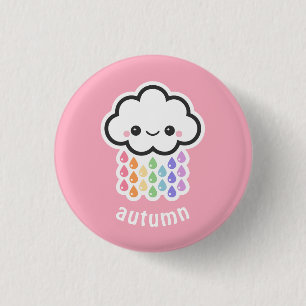 Pastel Rainbow Rain Cloud 3 Cm Round Badge