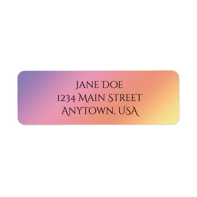 Pastel Rainbow Return Address Label (Front)